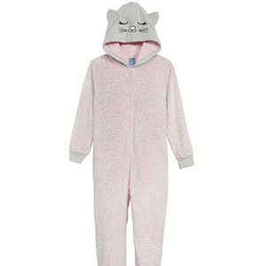 Max & Olivia Big Girls Cat Hooded Bodysuit